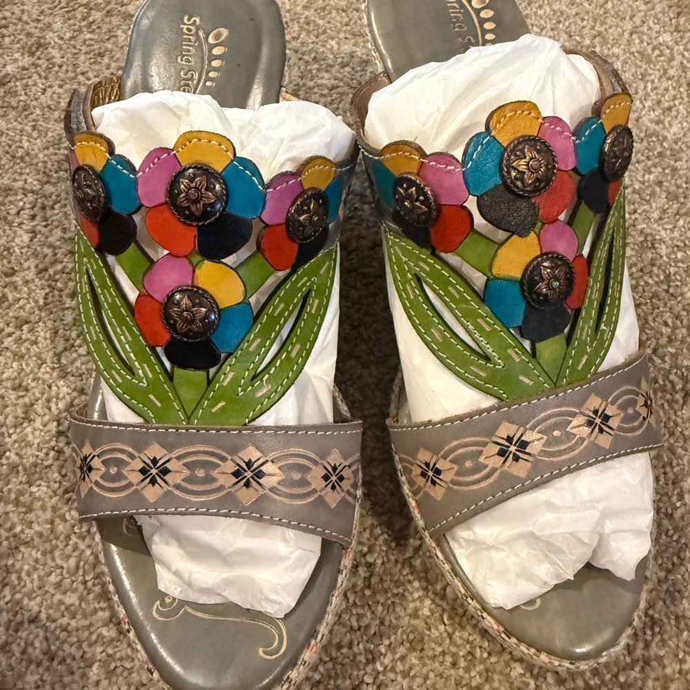 Spring Step Floral Embellished Sandals